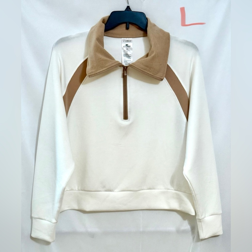 Paper Crane Cream and Tan Polo Sweatshirt